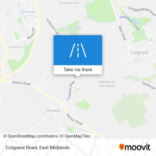 Cotgrave Road map