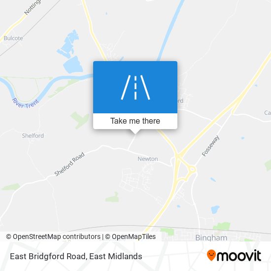 East Bridgford Road map