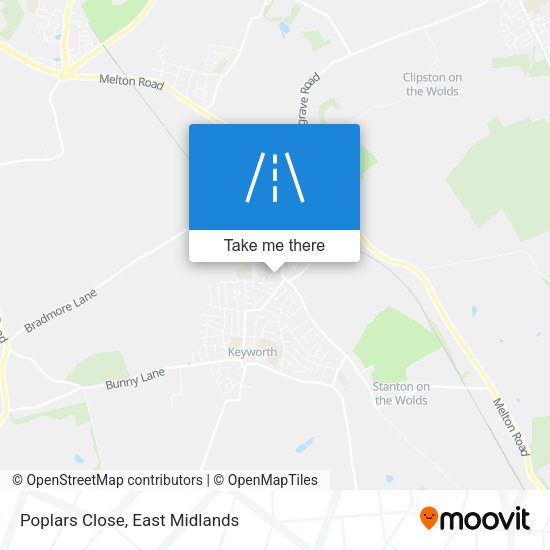 Poplars Close map