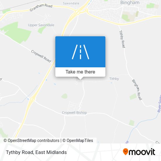 Tythby Road map