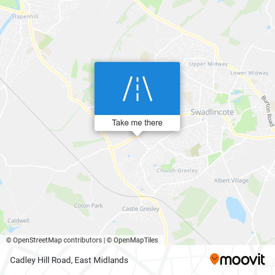 Cadley Hill Road map