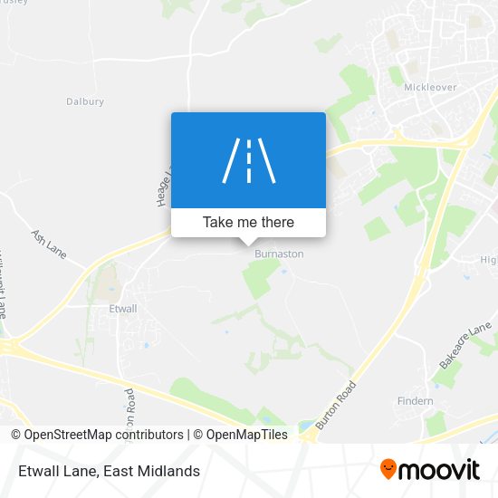 Etwall Lane map