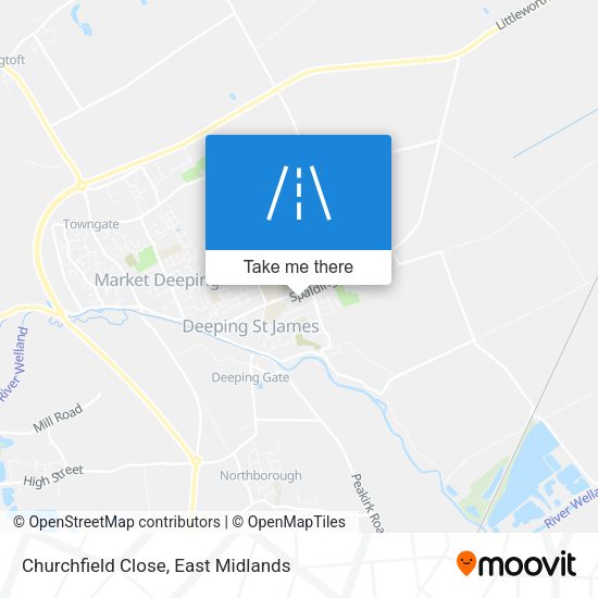 Churchfield Close map