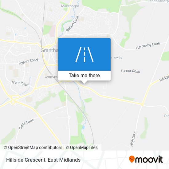Hillside Crescent map