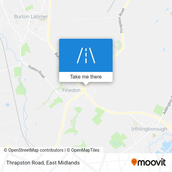 Thrapston Road map