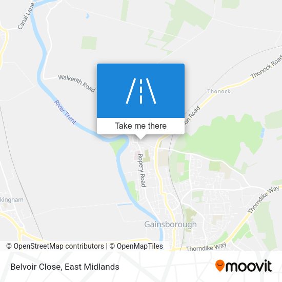 Belvoir Close map