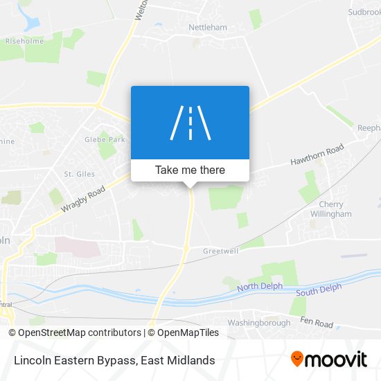 Lincoln Eastern Bypass map