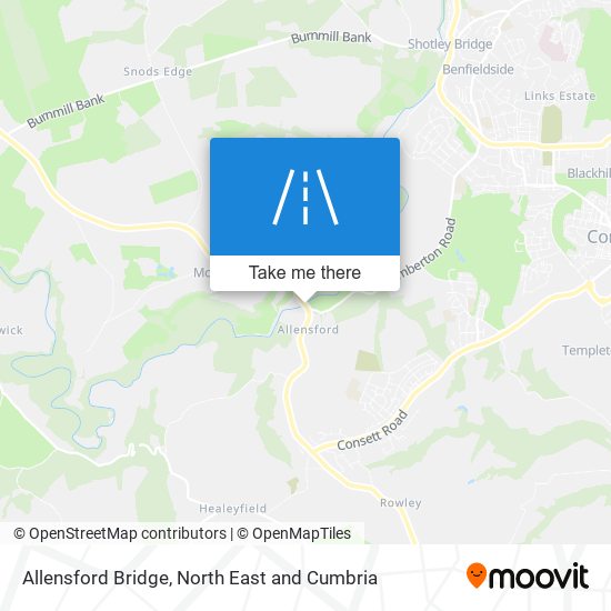Allensford Bridge map