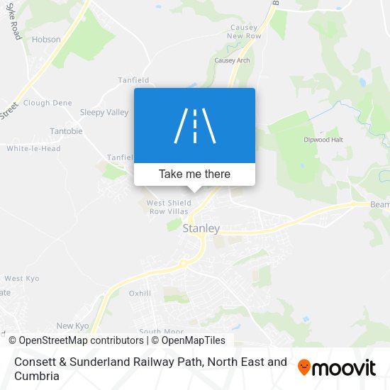 Consett & Sunderland Railway Path map