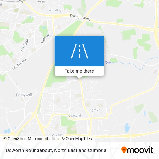 Usworth Roundabout map
