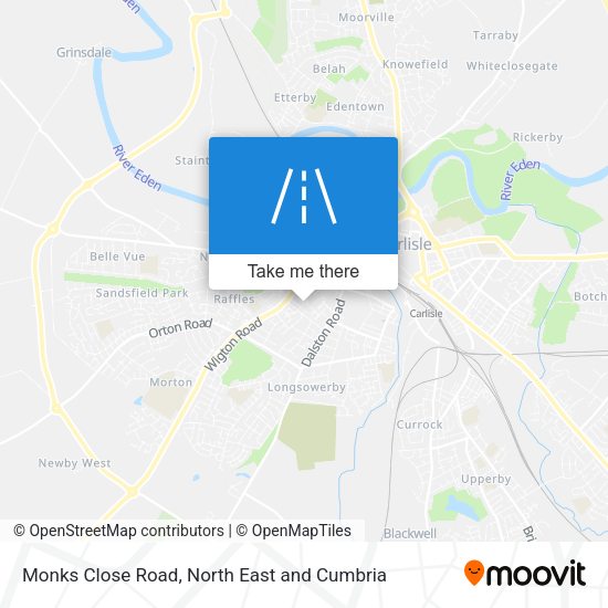 Monks Close Road map