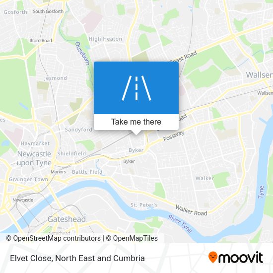 Elvet Close map