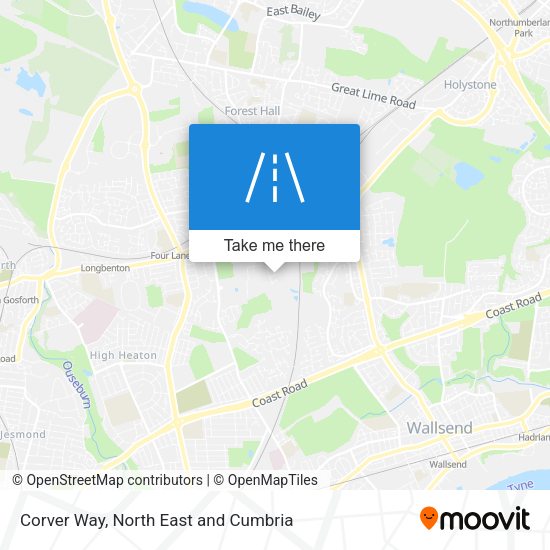 Corver Way map