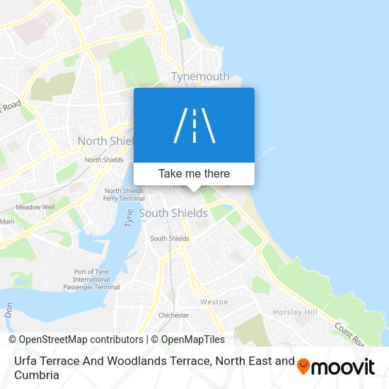 Urfa Terrace And Woodlands Terrace map