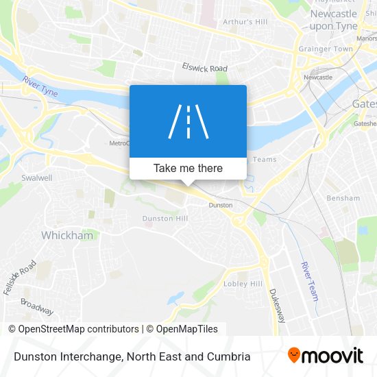 Dunston Interchange map