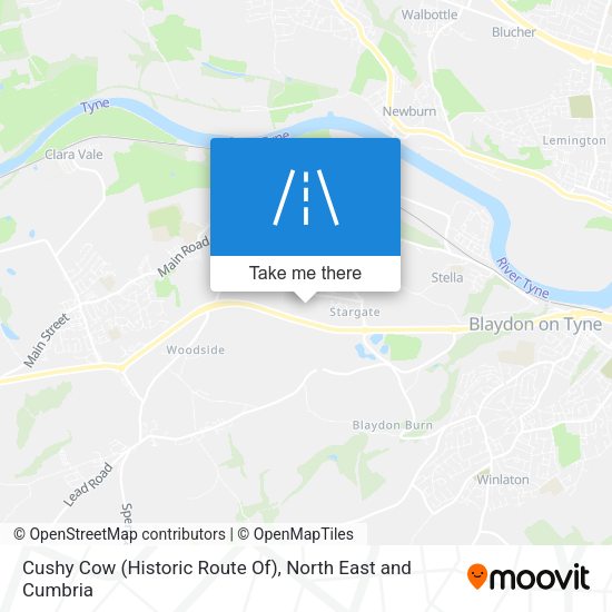 Cushy Cow (Historic Route Of) map