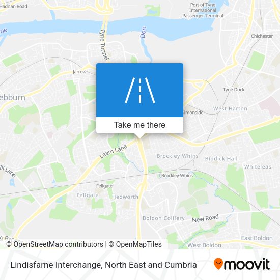 Lindisfarne Interchange map