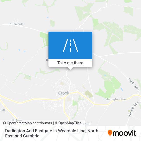 Darlington And Eastgate-In-Weardale Line map