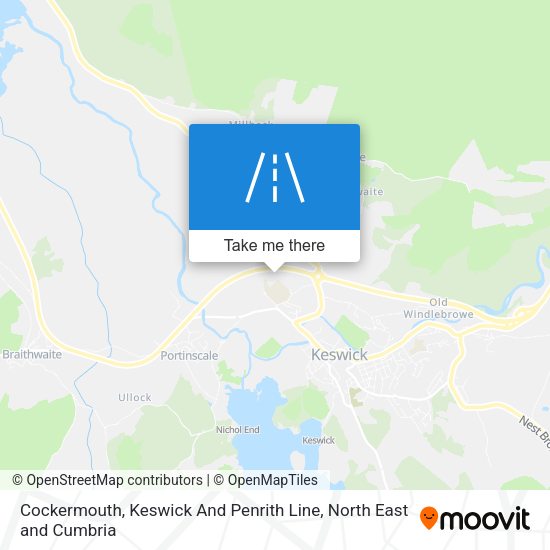 Cockermouth, Keswick And Penrith Line map