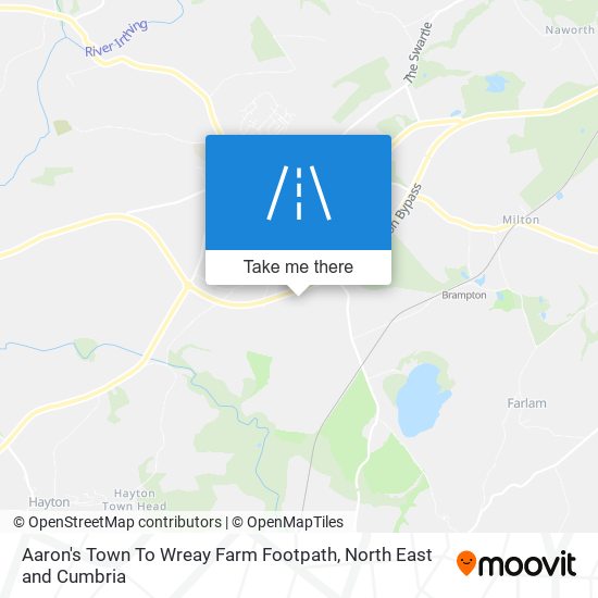 Aaron's Town To Wreay Farm Footpath map