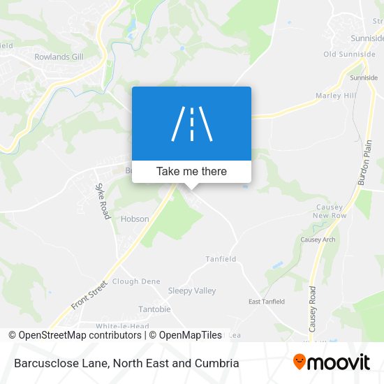 Barcusclose Lane map