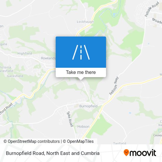 Burnopfield Road map