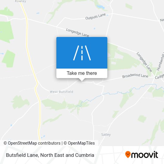 Butsfield Lane map