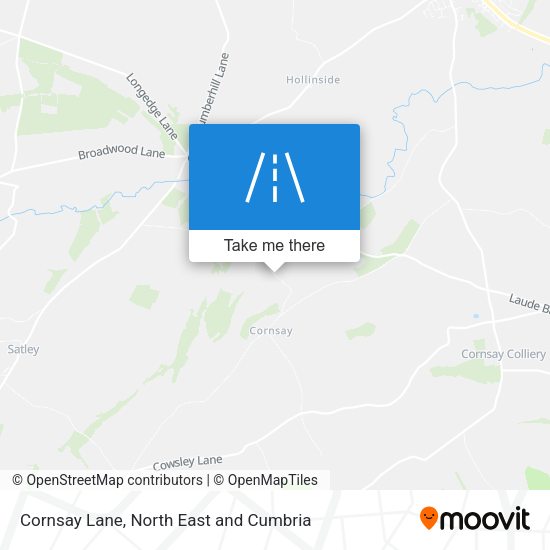 Cornsay Lane map