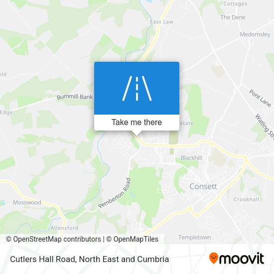 Cutlers Hall Road map