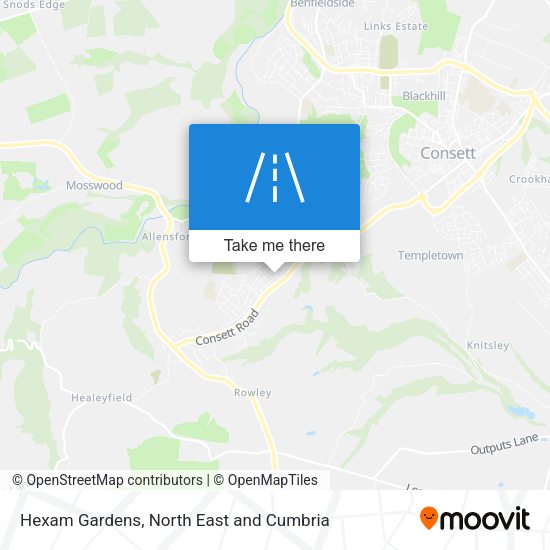 Hexam Gardens map
