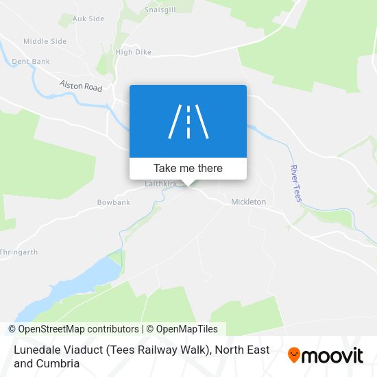Lunedale Viaduct (Tees Railway Walk) map