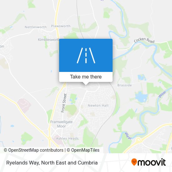 Ryelands Way map