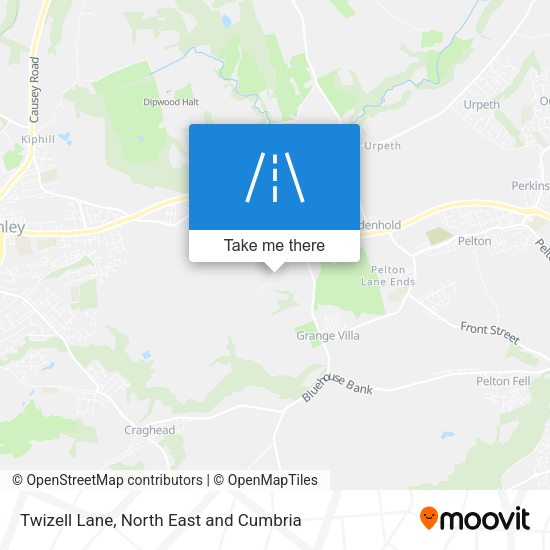 Twizell Lane map