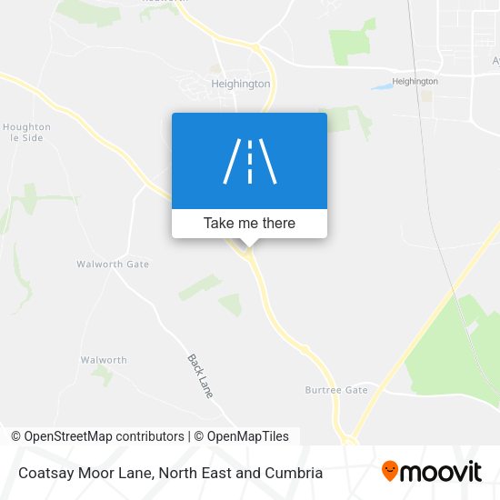 Coatsay Moor Lane map