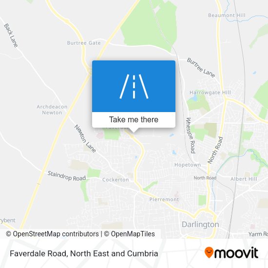 Faverdale Road map