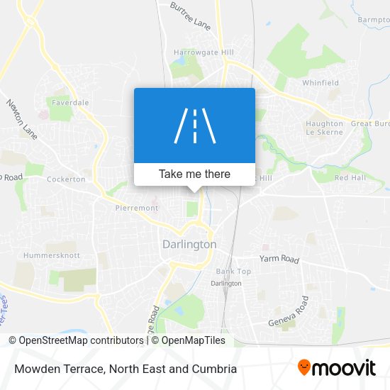 Mowden Terrace map