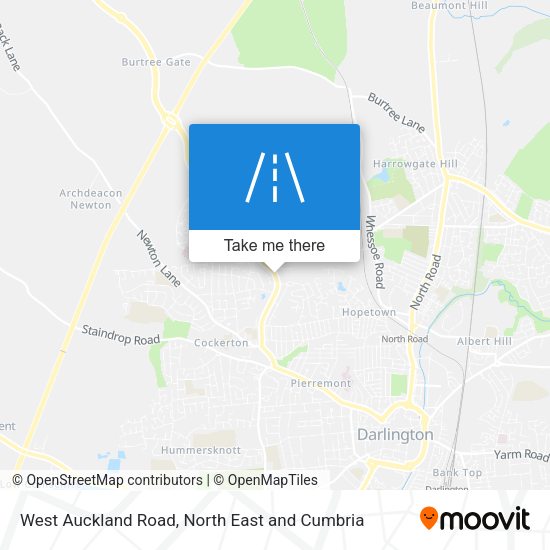 West Auckland Road map