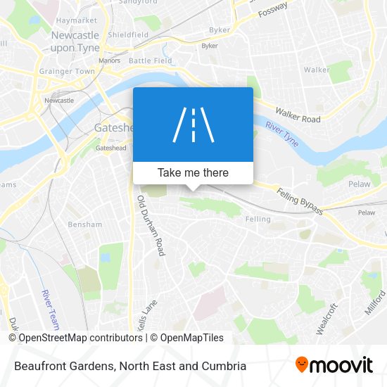 Beaufront Gardens map