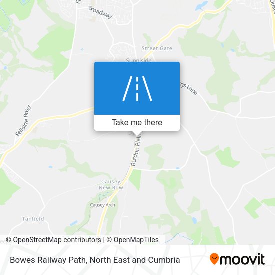 Bowes Railway Path map