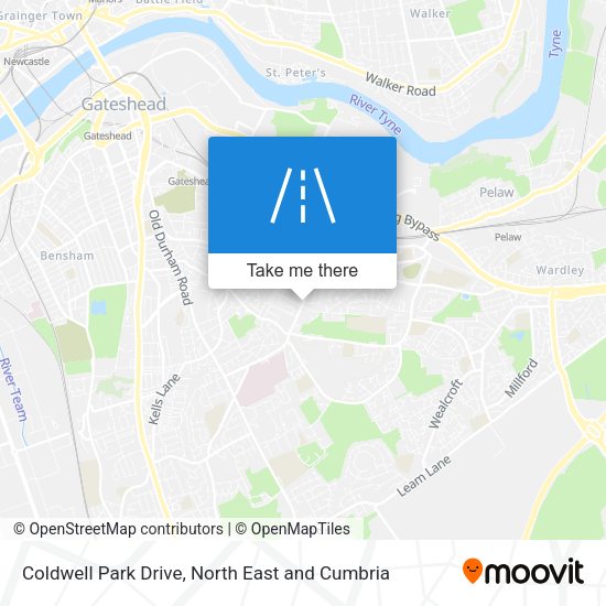 Coldwell Park Drive map