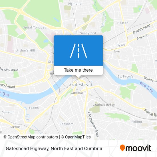 Gateshead Highway map