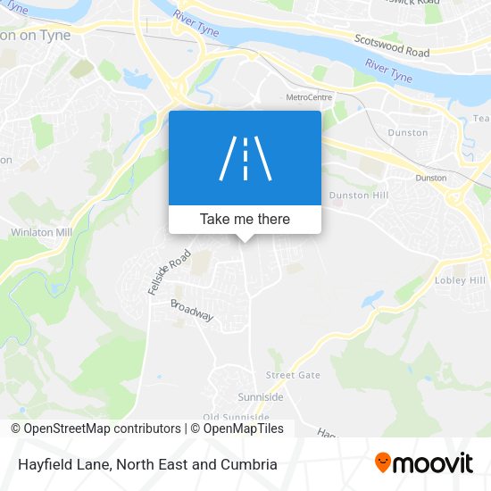 Hayfield Lane map