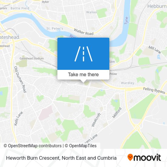 Heworth Burn Crescent map