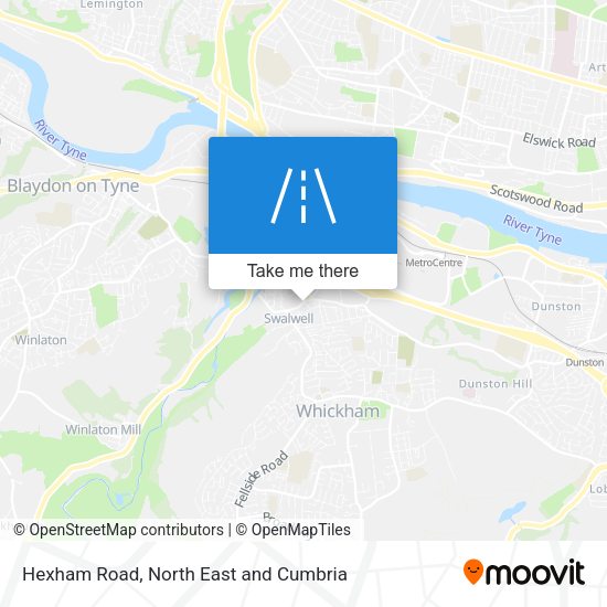 Hexham Road map