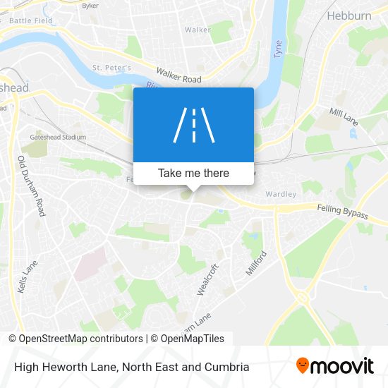 High Heworth Lane map