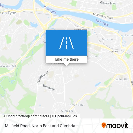 Millfield Road map