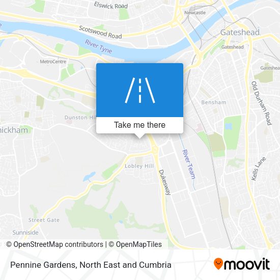Pennine Gardens map