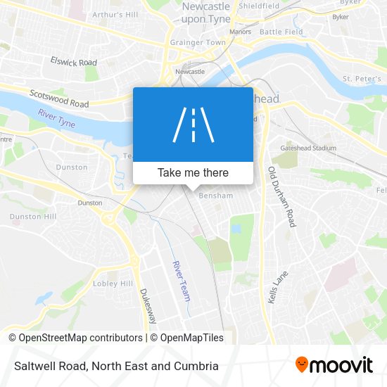 Saltwell Road map