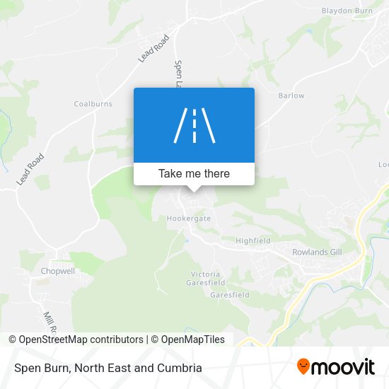 Spen Burn map