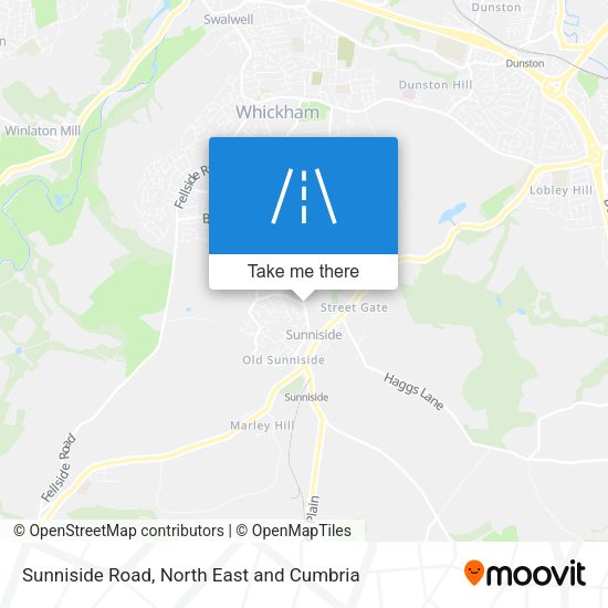 Sunniside Road map